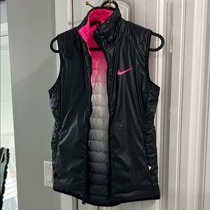 Nike golf Women's black Pink and Gray Gradient Puffer Vest